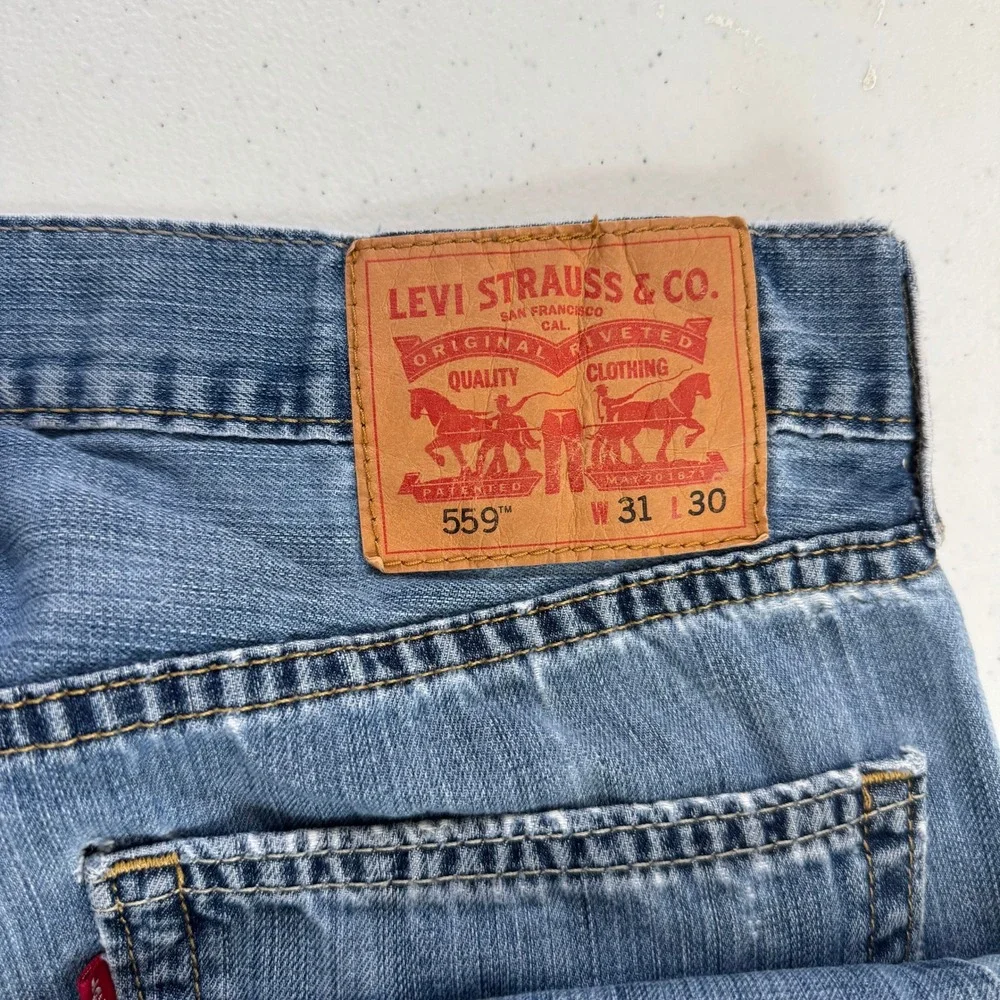Levis‎ 559 Relaxed Straight Mens Jeans 31x30 Medium Wash Blue Denim 559-0218